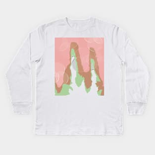 Liquid Drippy Retro Pattern Kids Long Sleeve T-Shirt